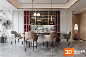 Dining Table Set Skp Files